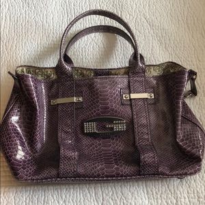 Guess Purse Purple Snakeskin Style Great Condition